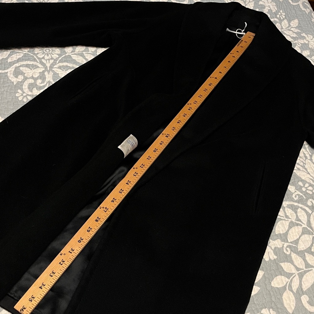 VINTAGE super soft Cashmere Wrap vintage "robe" Black Coat - Picture 12 of 15